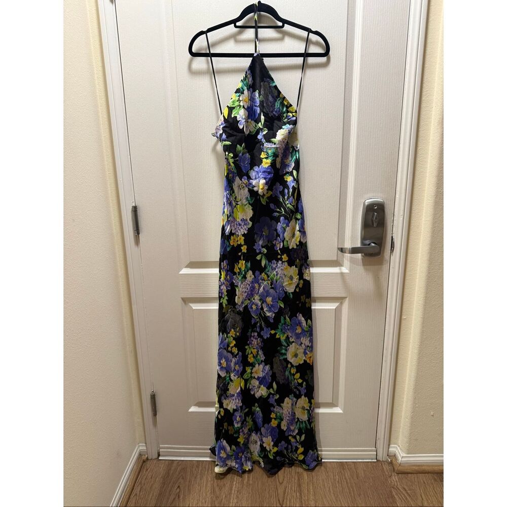 Line & Dot Bloom Floral Halter Neck Maxi Dress Cocktail Party Dress size S NWT - Picture 4 of 6
